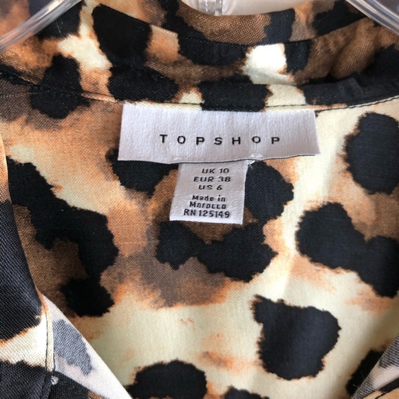 Topshop Silky Leopard Print Button Down Blouse - Picture 5 of 6